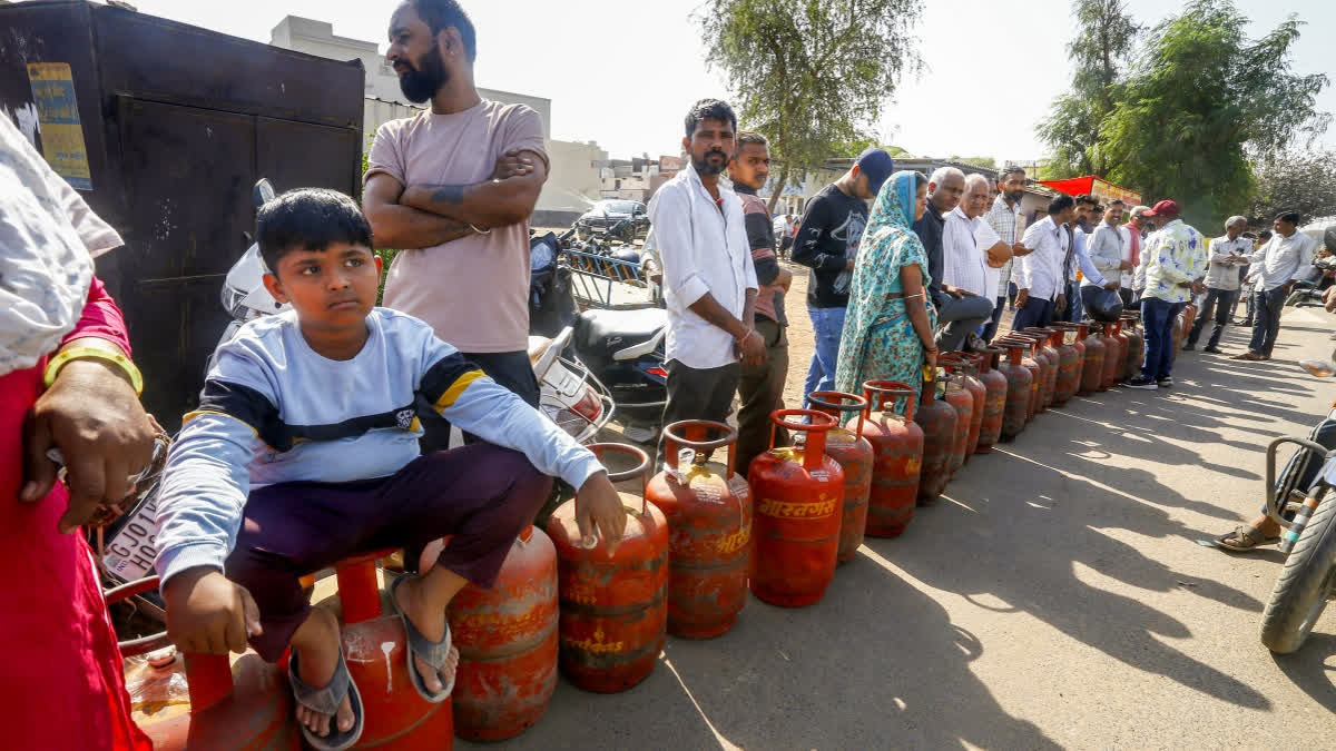 In photos: Long Queues, Empty Cylinders As LPG Crisis Hits Cities Across India