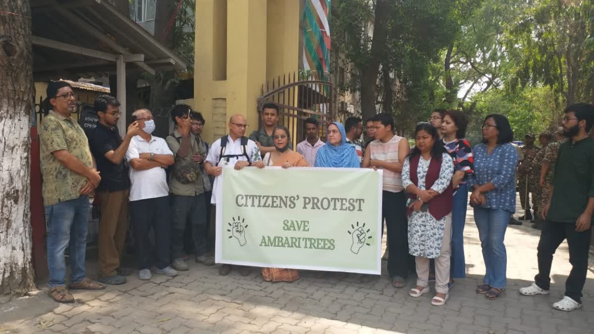 Protests against cutting of trees
