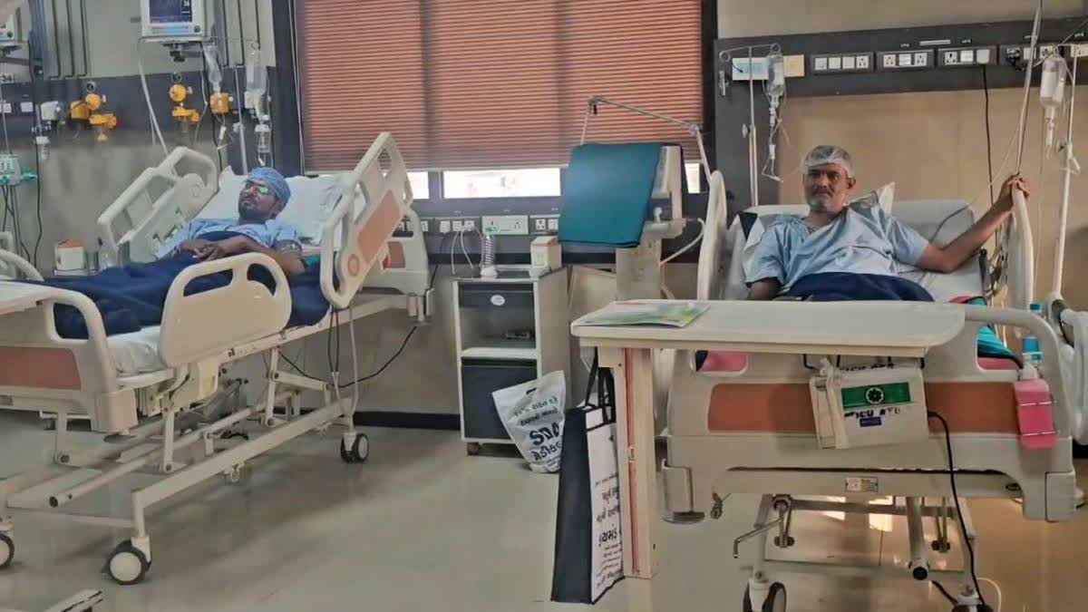 Workers undergoing treatment at the hospital