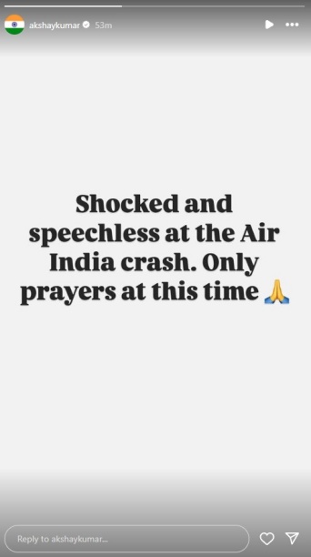 Bollywood stars react with grief to the tragic Air India flight crash in Ahmedabad