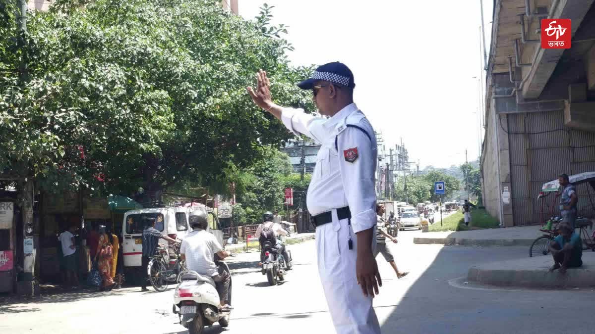 Assam police drive against traffic law violators