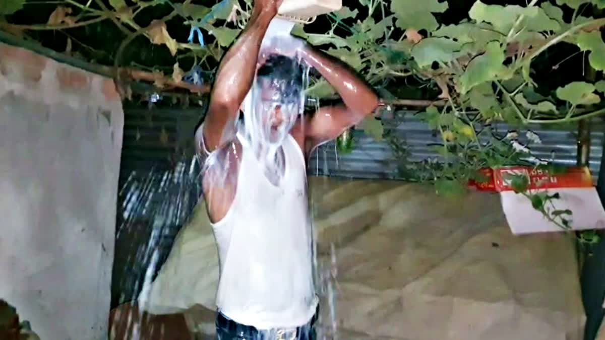 Man takes bath in Milk