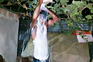 Man takes bath in Milk