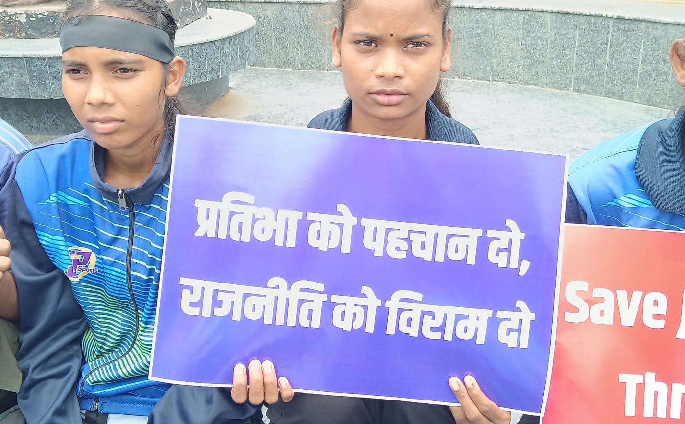 Players protest against new throwball organization in Ranchi