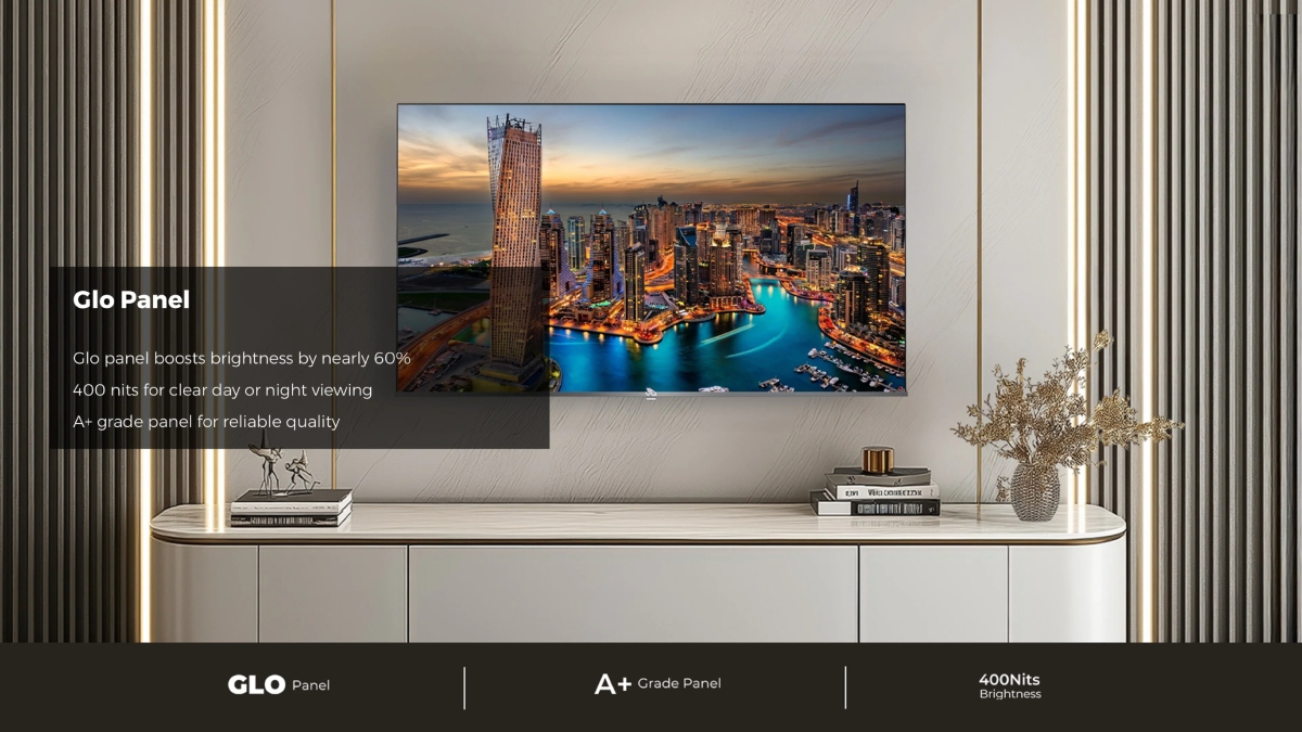 This TV comes with A+ Grade Glo QLED Display Panel