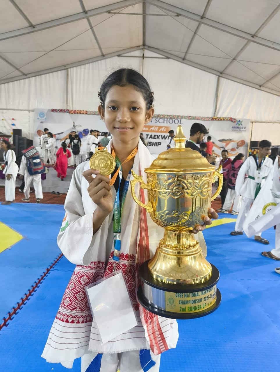 Gold and bronze medal won by three student of Moran in National Taekwondo championship organized by CBSE