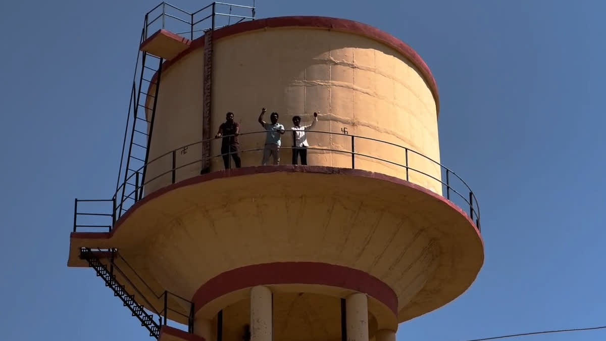 Youths climbed down from the water tank following the MLA's assurance