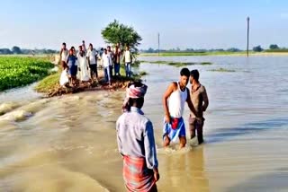 Road destroyed in Khagaria