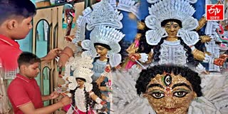 A STUDENT HAS MADE A BEAUTIFUL IDOL OF MAA DURGA FROM RICE IN DHUBRI