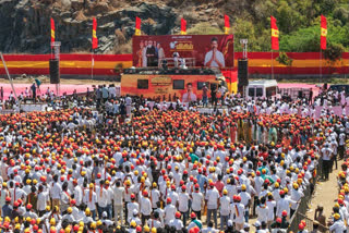 A massive crowd at Tamilaga Vettri Kazhagam (TVK) President Vijay's public meeting in the Salem district, Tamil Nadu, on Friday.