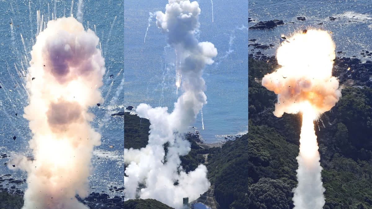 Japan's First Private-Sector Rocket Explodes Shortly After Takeoff Space One's Kairos rocket explodes after lift-off from a launch pad in Kushimoto, Wakayama prefecture, western Japan on Wednesday.