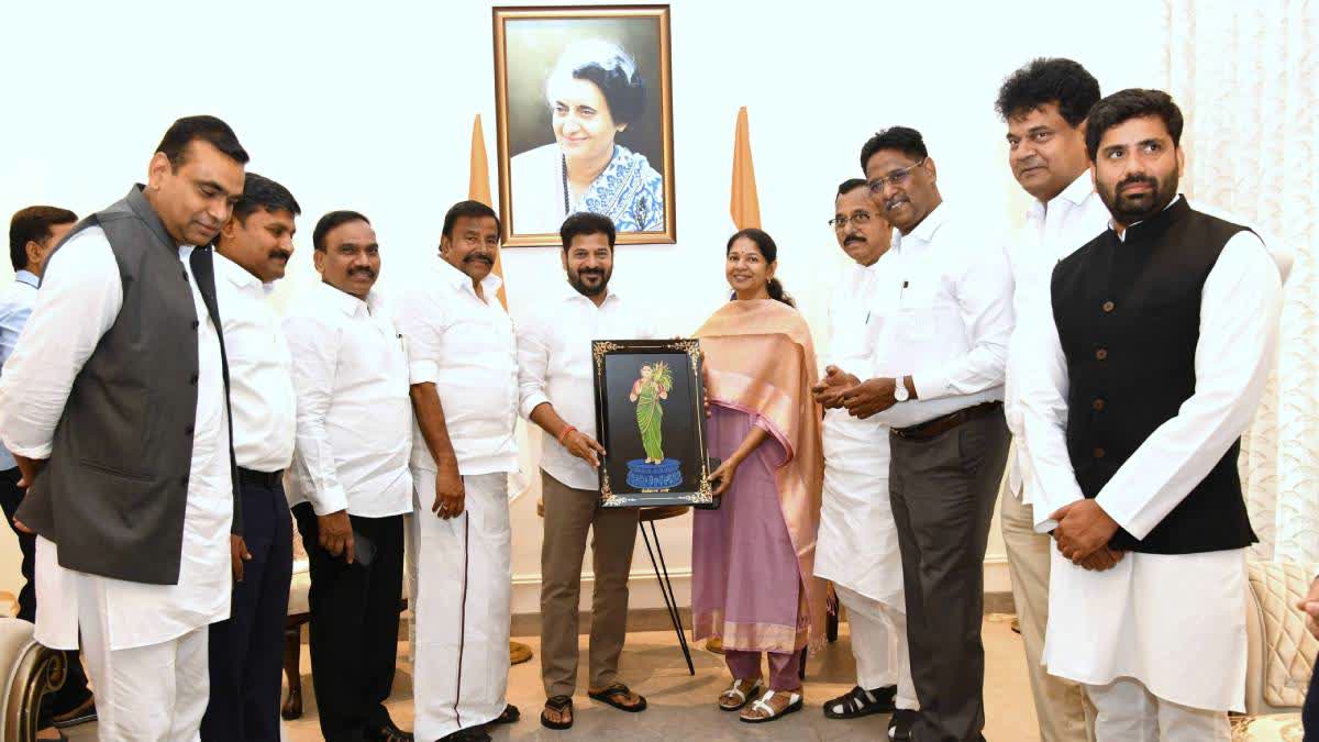 CM Revant Reddy with the delegation in New Delhi.