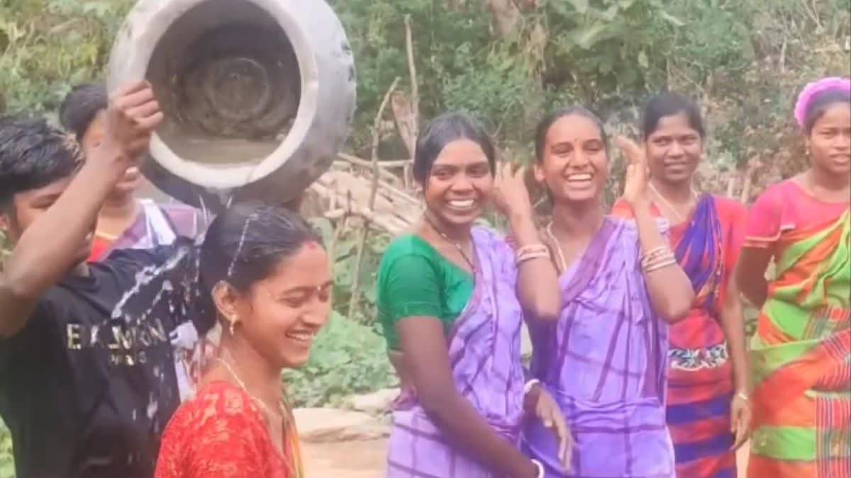 Unique Holi in Santhal tribes