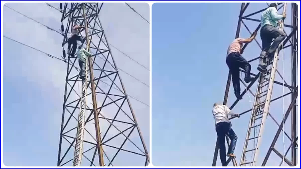 Drunk Youth Climbs Electric Pole In Haryana, Threatens To End Life Drunk Youth Climbs Electric Pole In Haryana, Threatens To End Life