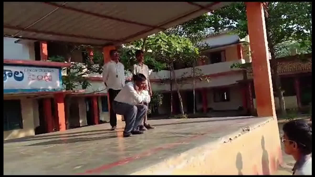 Andhra Pradesh: Headmaster Took Self Punishment, Does Sit Ups Before The Students