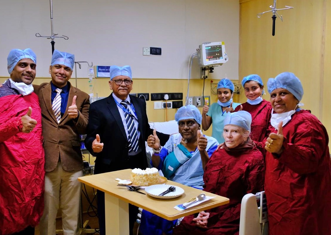 The donor mother and patient-son with the BLK-Max Super Speciality Hospital team