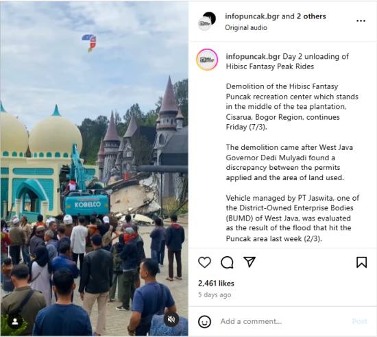 PTI debunked a viral video claiming bulldozers demolished a mosque-shaped building in India, clarifying it was an Indonesian theme park demolition.