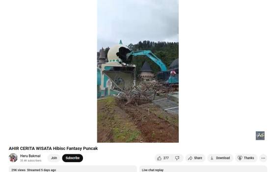 PTI debunked a viral video claiming bulldozers demolished a mosque-shaped building in India, clarifying it was an Indonesian theme park demolition.