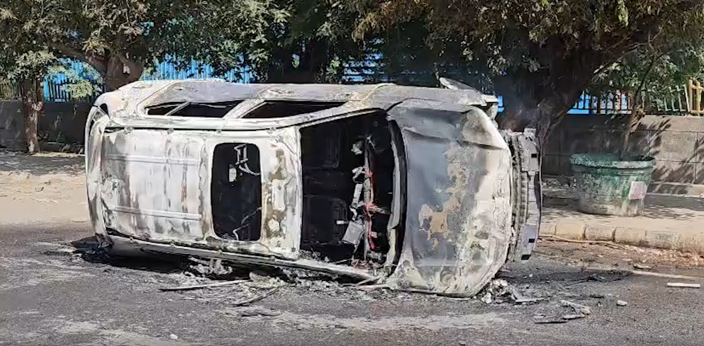 Workers protest turns violent in Noida Phase 2, with vehicles set ablaze.