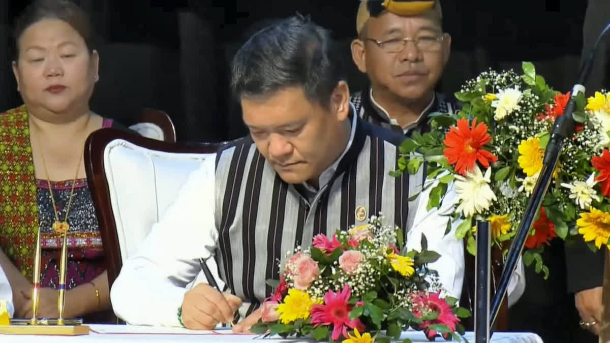 Pema Khandu Sworn in as Arunachal Pradesh CM for Third Straight Term Pema Khandu Sworn in as Arunachal Pradesh CM for Third Straight Term