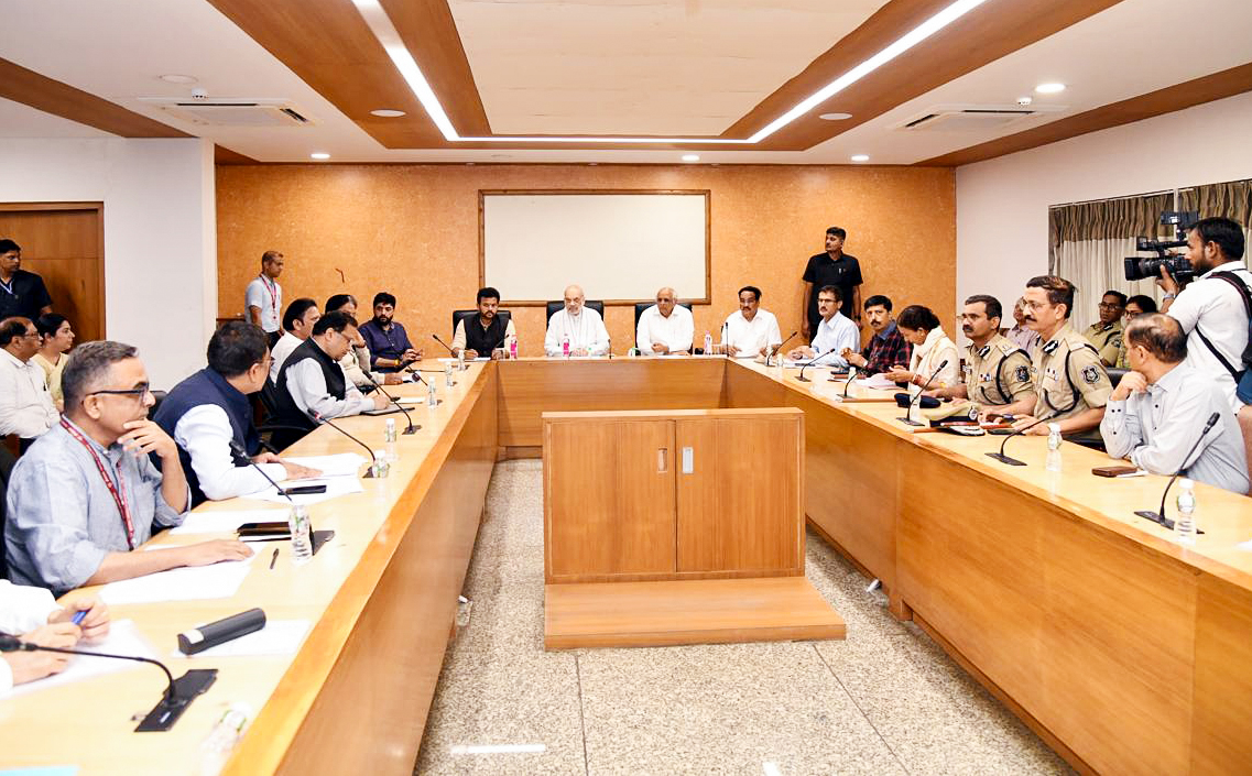 Amit Shah holds a high-level meeting