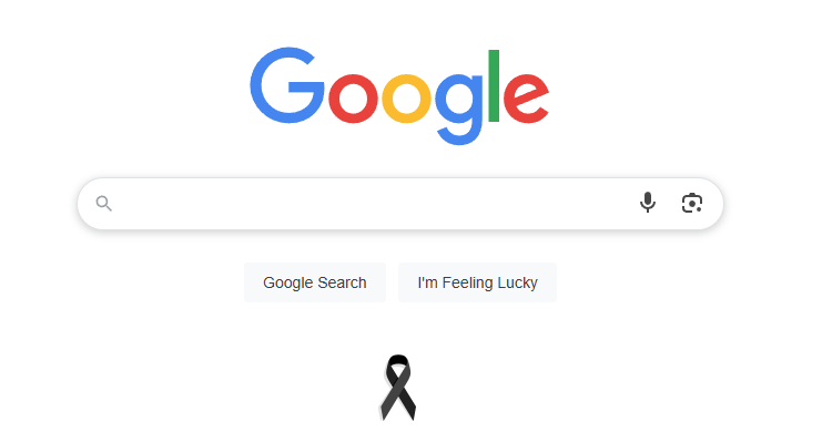 Google homepage sports 'black ribbon'