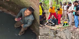 MAN RESCUED FROM WELL  BARGARH MAN RESCUED INCIDENT  CRIME  ಬಾವಿಯಿಂದ ವ್ಯಕ್ತಿಯ ರಕ್ಷಣೆ