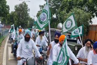 BKU Rajewal holds bike rally in Chandigarh against India US trade agreement