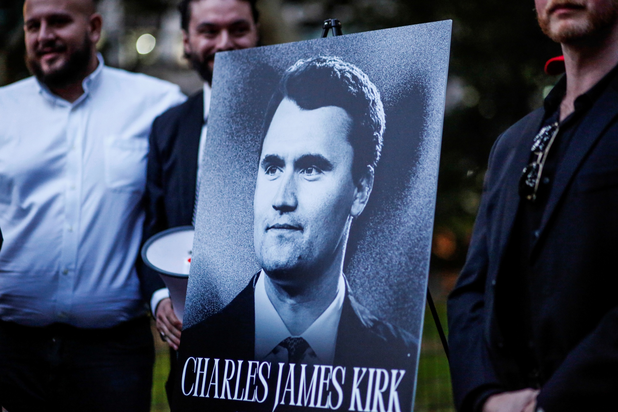 The New York Young Republicans Club holds a vigil for Turning Point USA CEO and co-founder Charlie Kirk at Madison Square Park on Friday, Sept. 12, 2025, in New York.