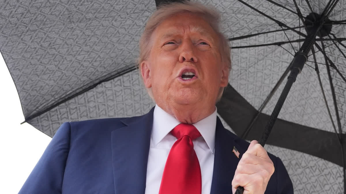 Trump Warns Russia He May Send Ukraine Long-Range Tomahawks If Moscow Doesn't Settle War Soon President Donald Trump speaks to reporters before boarding Air Force One, Sunday, Oct. 12, 2025, at Joint Base Andrews, Md., as he heads to the Middle East.