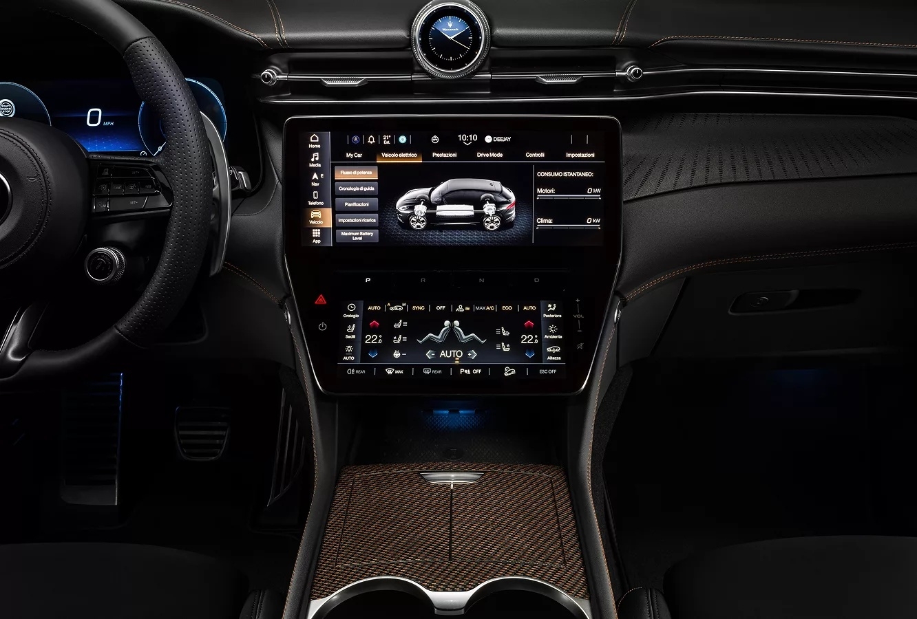 Interior of Maserati Grecale Folgore