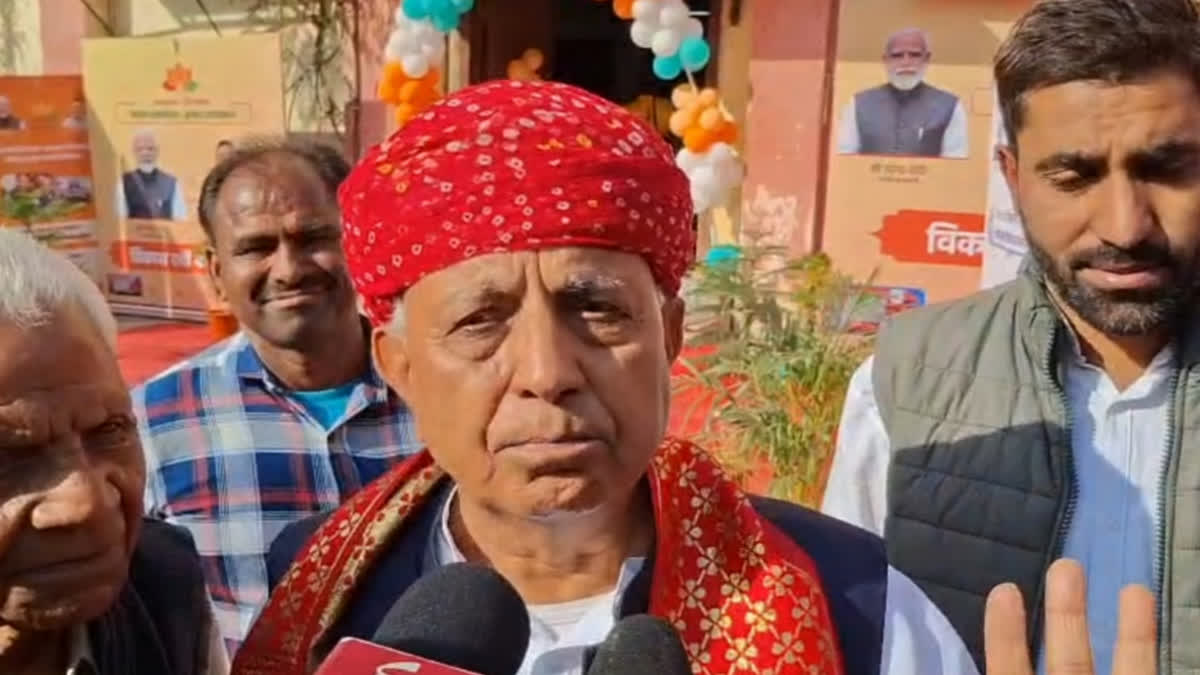 Minister Chaudhary speaking to the media