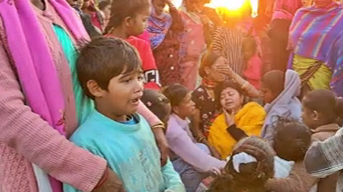mourning after Ambulances carrying the mortal remains of the deceased reached Gelapukhuri