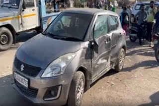 Car damaged in the collision
