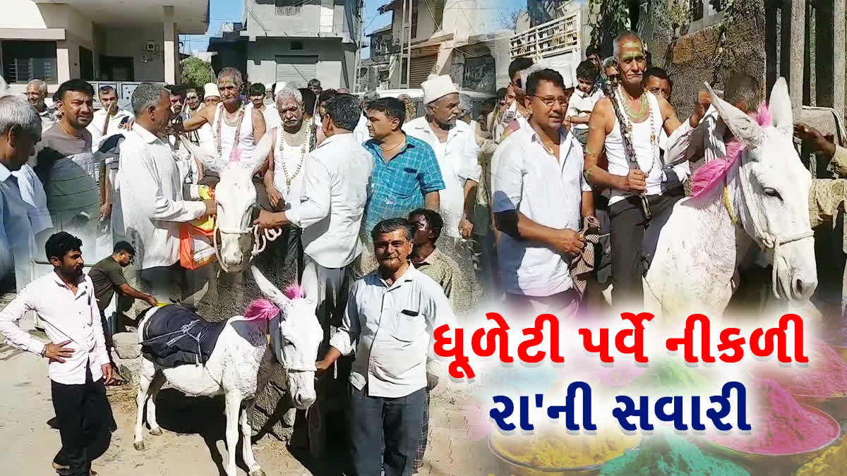 જુનાગઢના ધંધુસર ગામમાં ધૂળેટીના દિવસે ગદર્ભ પર નીકળે છે રા'ની અનોખી સવારે