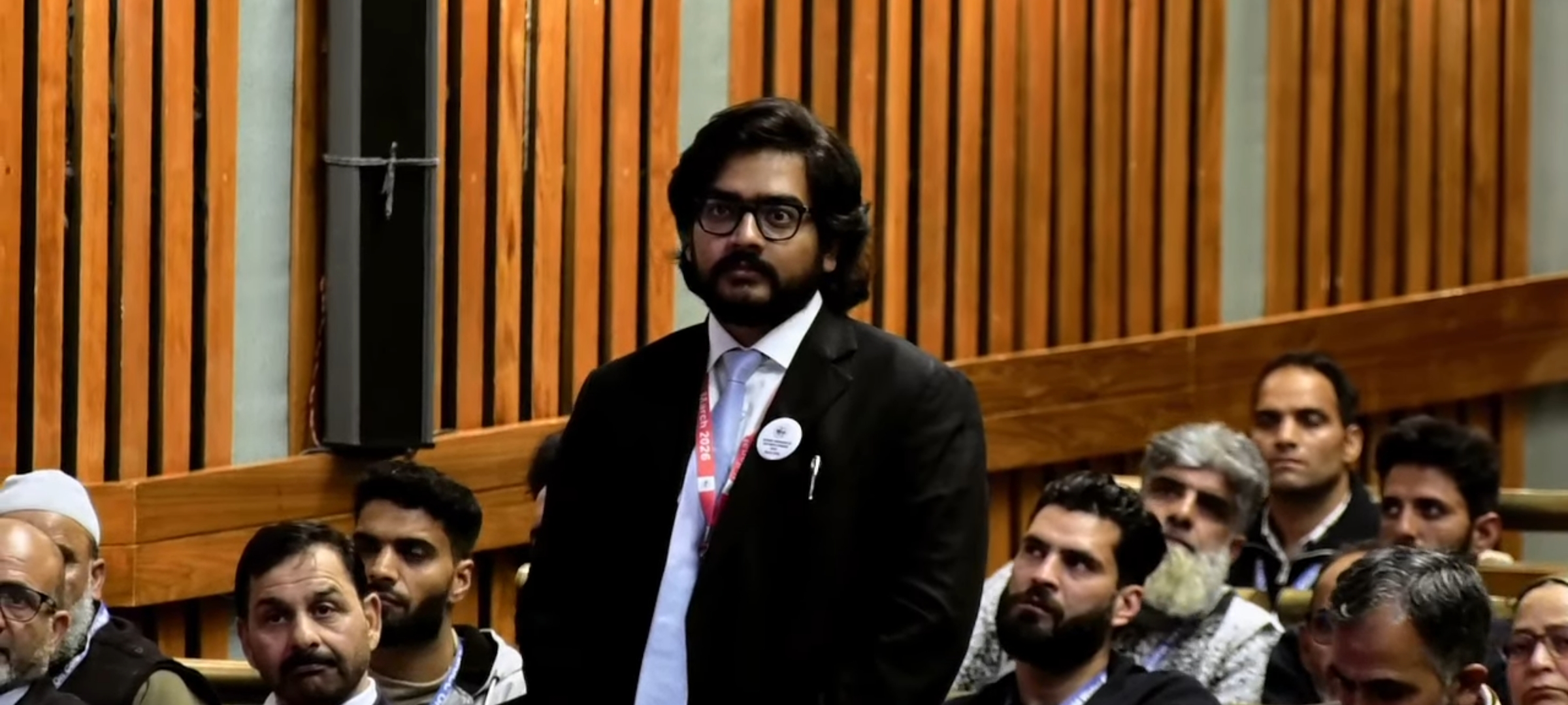 An entrepreneur speaks at the National Conference on Cold Water Fisheries in Srinagar