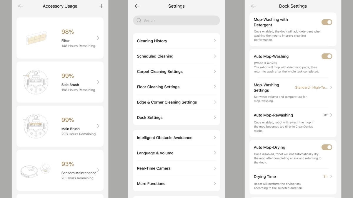 Dreame app interface