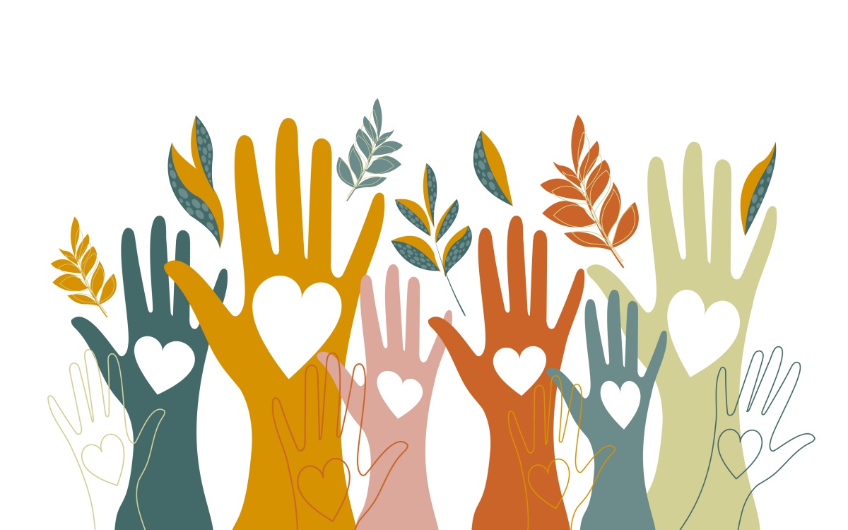 Hands coming together in love