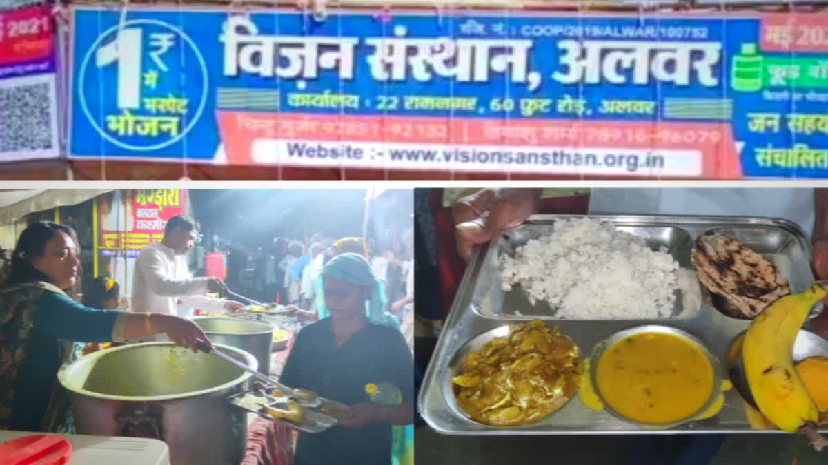 Alwar Youth's 'Feed The Needy' Campaign Still Continuing with Public Support Since Corona Pandemic Alwar Youth serve one-rupee meal at their Vision Sansthan stall to feed the needy.