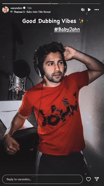 Varun Dhawan shares sneak peek of Baby John dubbing session