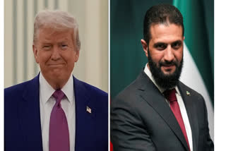 امریکی صدر ڈونلڈ ٹرمپ اور شام کے عبوری صدر احمد الشرع