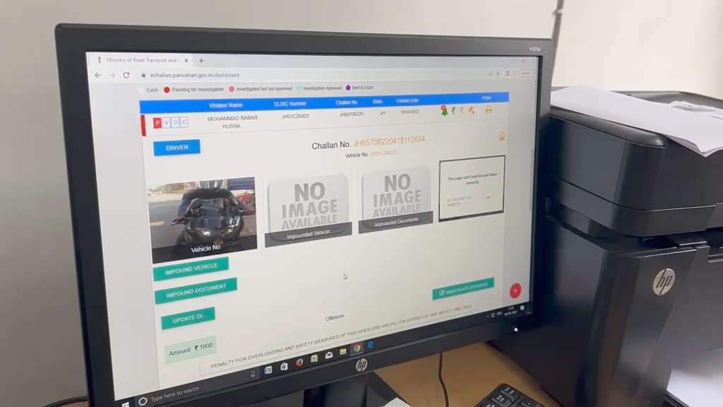 traffic challans