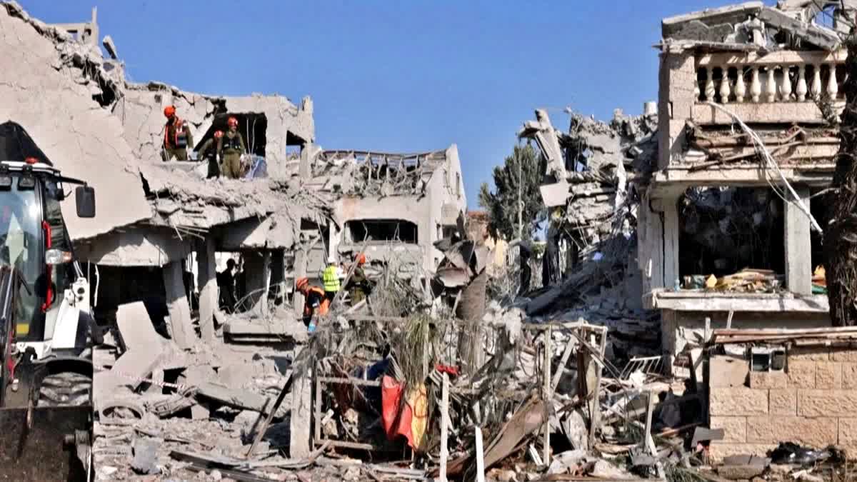 Destruction in a residential area in Rishon LeZion, central Israel, after Iran launched barrages of missiles on Saturday, a day after a massive onslaught against its nuclear and military facilities killed top generals and nuclear scientists