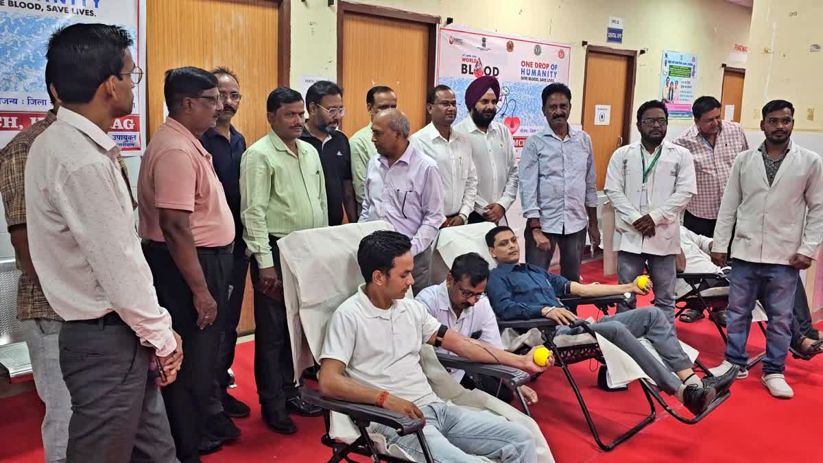 young people donating blood