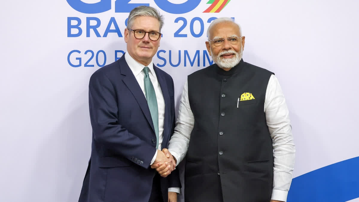 UK PM Keir Starmer with PM Modi File Photo
