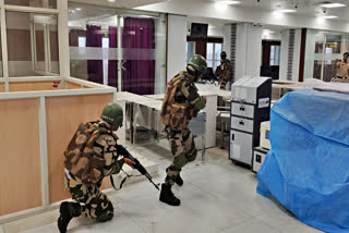 ARMED FORCES ENTERS INDORE AIRPORT MOCKDRILL