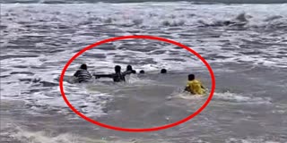 Lifeguards saved family from drowning