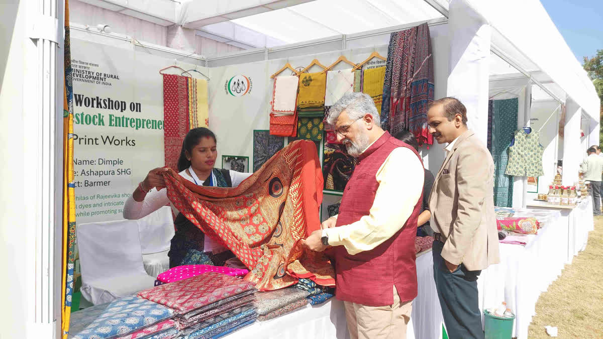 Woman selling products at a stall
