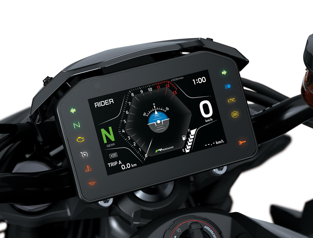 The instrument cluster of the new 2026 Kawasaki Z1100