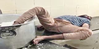 Watchman getting drunk in hostel